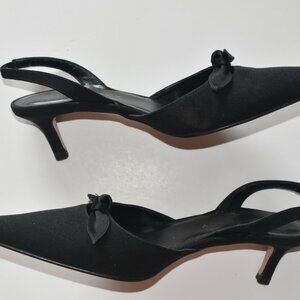 Ellen Tracy black slingback pointed-toe pumps US 6
